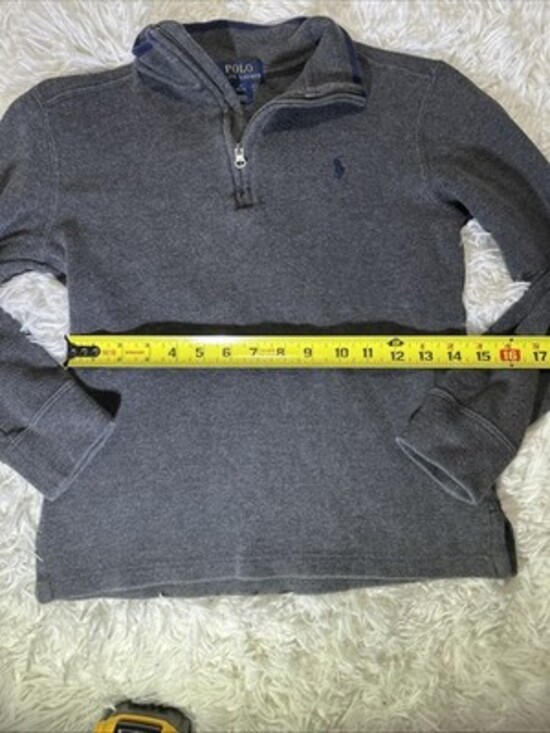 Polo Ralph Lauren 1/4 Zip Sweatshirt, 2Polo Big Pony,&button Up Youth Size 10/12 - Picture 6 of 16